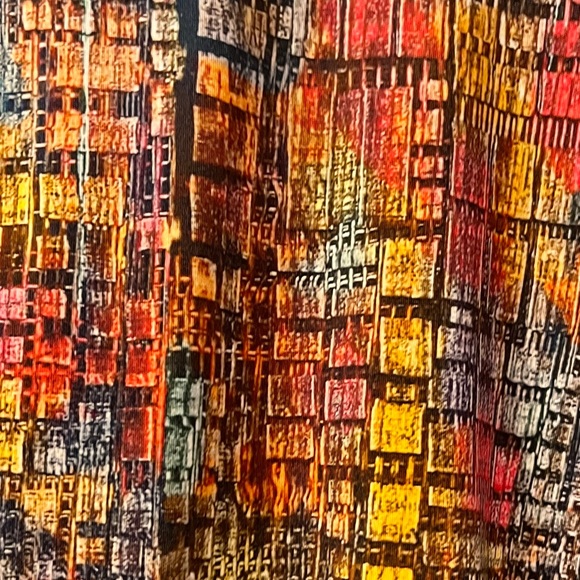 Elegant Multicolor V-Neck Dress - Picture 3 of 6